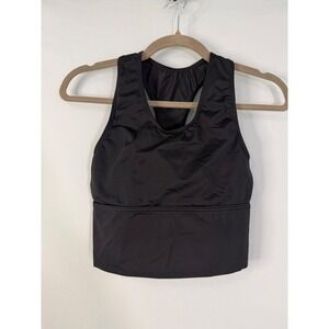 Balera Dance Crop Top Womens Medium Black Excellent Racerback 14599